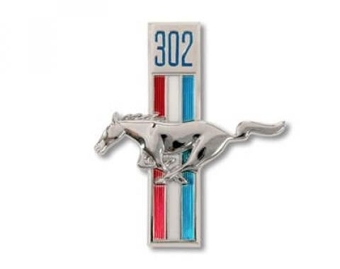 Scott Drake 1968 Ford Mustang Fender Emblem Running Horse, 302 Pin-on Driver Side C8ZZ-16229-A