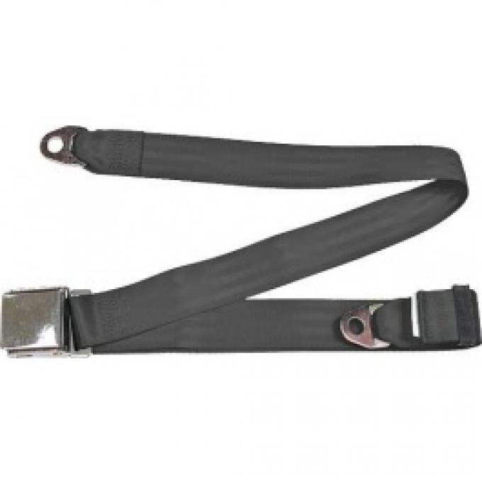 Seatbelt Solutions 1949-1979 Ford | Mercury, Lap Belt, 74" with Chrome Lift Latch 1800746009 | Charcoal