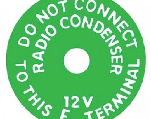 Ford Thunderbird Generator Decal, Generator Warning, 1956-62