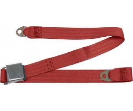 Seatbelt Solutions 1949-1979 Ford | Mercury, Lap Belt, 60" with Chrome Lift Latch 1800602006 | Flame Red