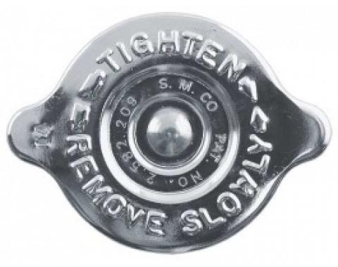 Ford Thunderbird Radiator Cap, 14 LB., Chrome Plated, Reproduction Of Original S.M.CO. Cap, 1962-66