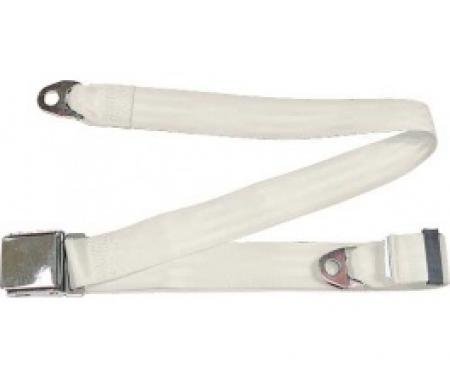 Seatbelt Solutions 1949-1979 Ford | Mercury Lap Belt, 74" with Chrome Lift Latch 1800749000 | White