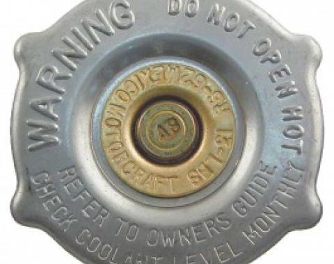 Ford Thunderbird Radiator Cap, 13 LB., Plain Finish, Motorcraft Replacement Type, 1958-66