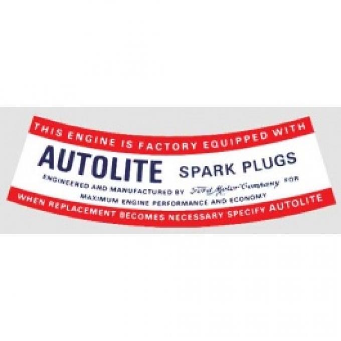 Ford Thunderbird Air Cleaner Decal, Autolite Spark Plug, 1963-64