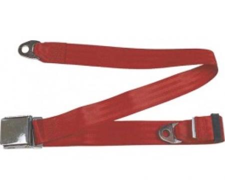 Seatbelt Solutions 1949-1979 Ford | Mercury, Lap Belt, 74" with Chrome Lift Latch 1800602006 | Flame Red