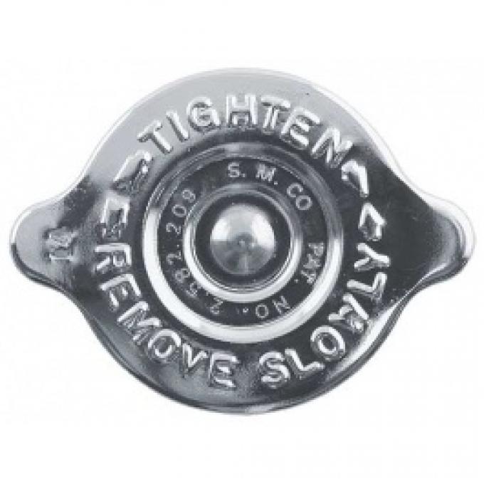 Ford Thunderbird Radiator Cap, 14 LB., Chrome Plated, Reproduction Of Original S.M.CO. Cap, 1962-66