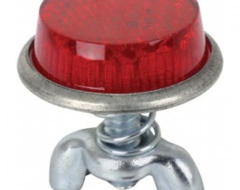 License Plate Bolts & Wing Nuts, Red Reflector, 1955-79