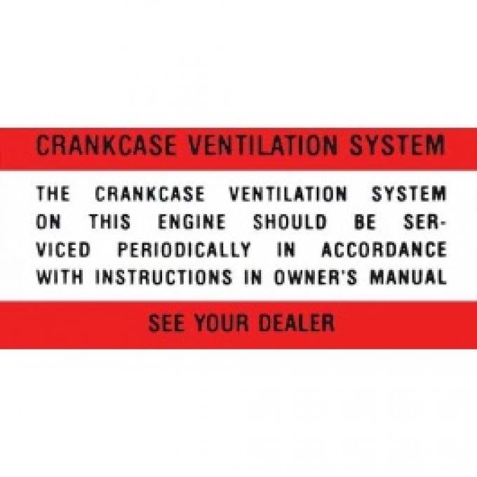 Ford Thunderbird Air Cleaner Decal, Crankcase Ventilation System, 1961-64