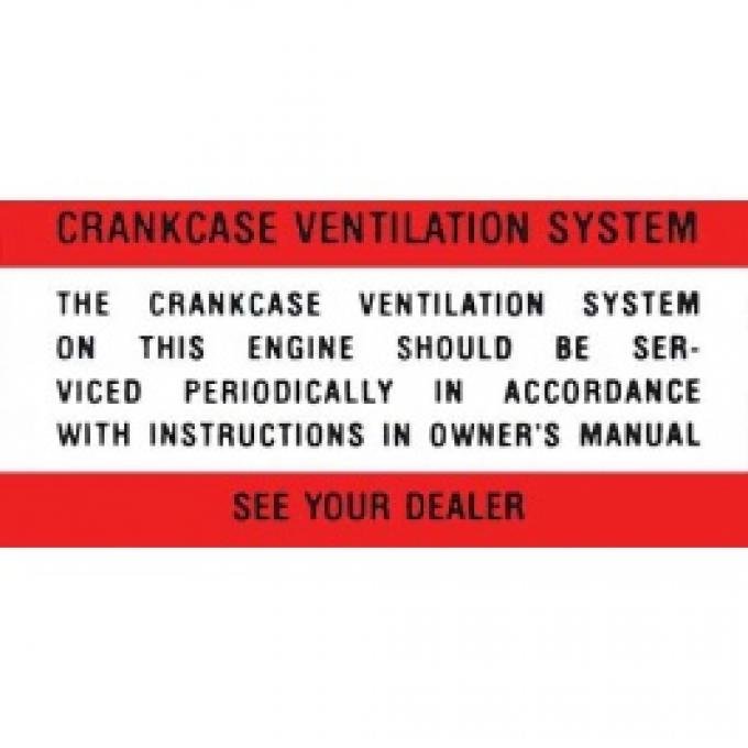 Ford Thunderbird Air Cleaner Decal, Crankcase Ventilation System, 1961-64