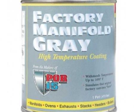 POR-Brand Hi-Temp Paint, Factory Manifold Gray, Up To 1400?, 1 Pint