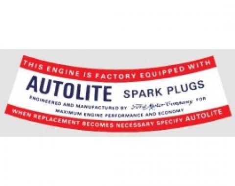 Ford Thunderbird Air Cleaner Decal, Autolite Spark Plug, 1963-64