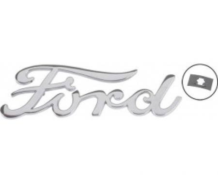 Ford Script Logo, Ford, 3 1/4 L x 1 H, Die Cast Chrome