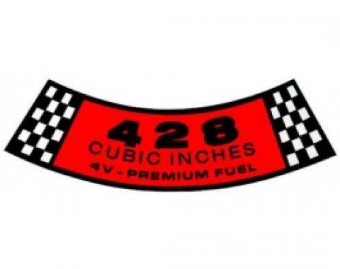 Air Cleaner Decal - 428 4V-Premium Fuel