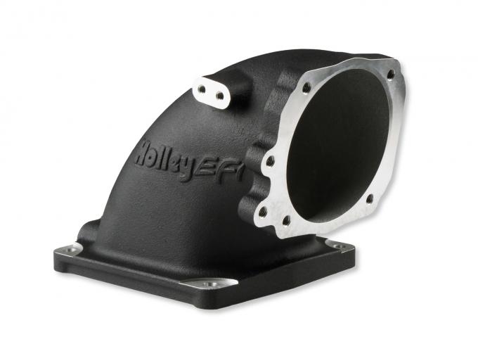 Holley EFI Cast Aluminum 4500 EFI Throttle Body Intake Elbow-Ford 5.0 to 4500-Black Finish 300-249BK