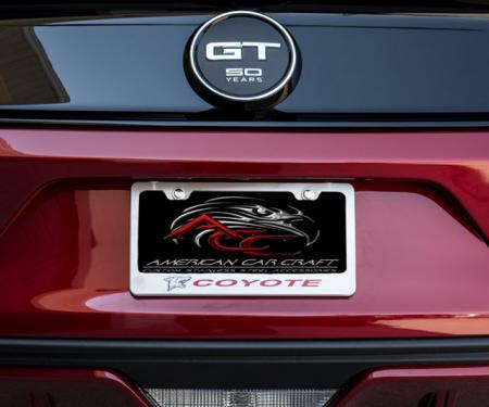 Ford Mustang - Custom"Coyote" License Plate Frame - Stainless Steel, Choose Inlay Color 272031