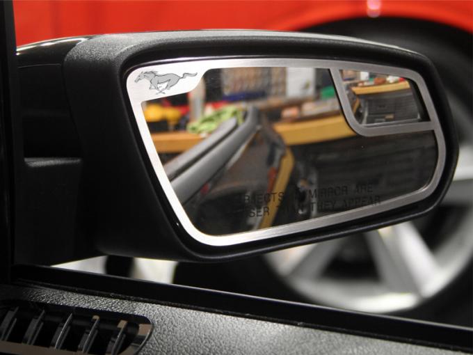 American Car Craft 2011-2012 Ford Mustang Mirror Trim Satin "Pony" Side View 2 pc 272019