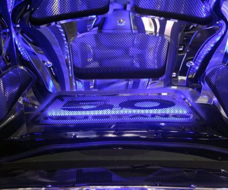 American Car Craft Ford Mustang 2011-2012  Hood Panel Illum./Perforated optional Vanity Plate Blue LED 273037-BLUL