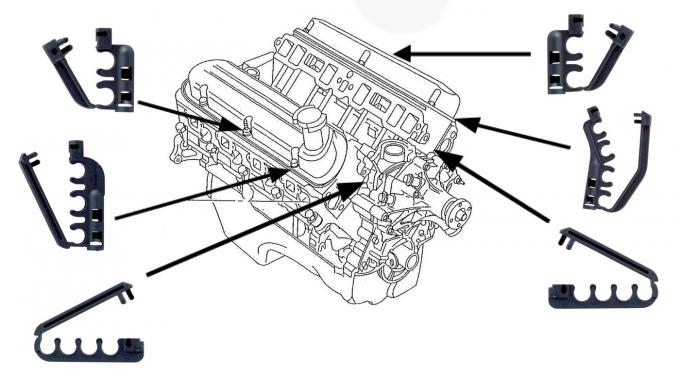 Daniel Carpenter 1986-1993 Mustang V8 Engine Spark Plug Wire Separators Holders - Set of 6 E6ZZ-12297-SET