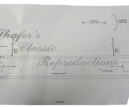 Shafers Classic Reproductions 1965-1966 Ford Mustang GT Stencil Kit MSK001