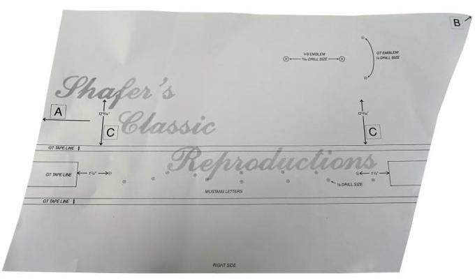 Shafers Classic Reproductions 1965-1966 Ford Mustang GT Stencil Kit MSK001