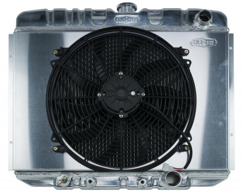 Cold Case Radiators 67-70 Mustang SB 24 Inch Aluminum Performance Radiator And 16 Inch Fan Kit AT FOM587AK