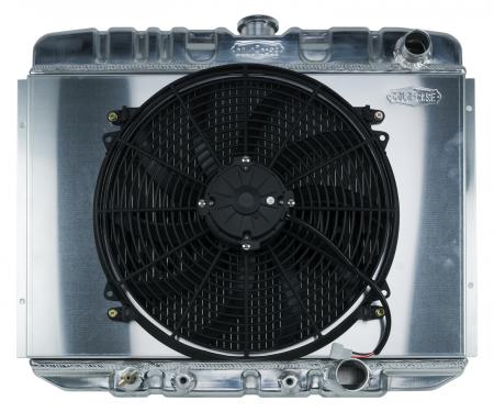 Cold Case Radiators 67-70 Mustang SB 24 Inch Aluminum Performance Radiator And 16 Inch Fan Kit AT FOM587AK