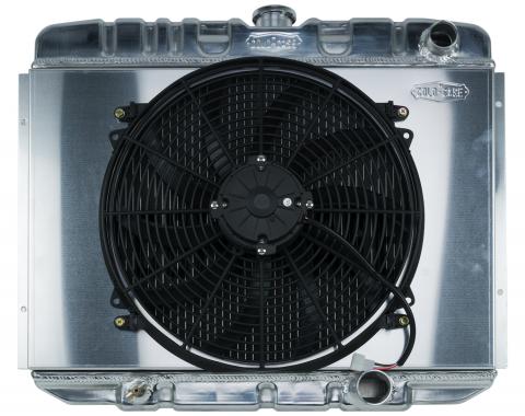 Cold Case Radiators 67-70 Mustang SB 24 Inch Aluminum Performance Radiator And 16 Inch Fan Kit MT FOM587K