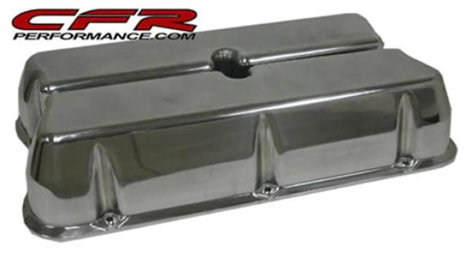 CFR Performance Aluminum Tall Smooth Valve Covers Fit 1962-1985 Ford 289 302 351W 5.0L Small Block V8 - Polished (No Holes) HZ-6728-H-POL