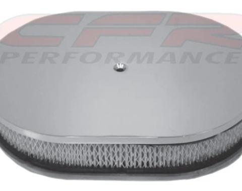 CFR Performance Chevy-Ford-Mopar 12" Oval Polished Aluminum Air Cleaner - Smooth HZ-6020-POL