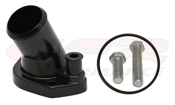 CFR Performance 1965-75 Ford Mustang SB 260-351W Zinc Alloy Water Neck - Black HZ-9714-PBK