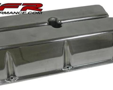 CFR Performance Aluminum Tall Smooth Valve Covers Fit 1962-1985 Ford 289 302 351W 5.0L Small Block V8 - Polished (No Holes) HZ-6728-H-POL