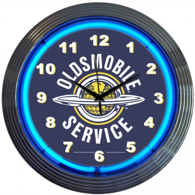 Neonetics Neon Clocks, Gm Oldsmobile Service Neon Clock