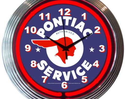 Neonetics Neon Clocks, Gm Pontiac Service Neon Clock