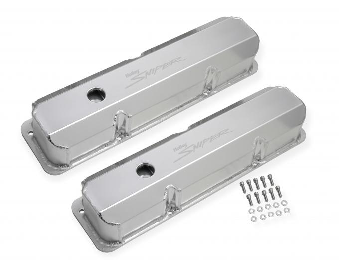 Holly Sniper EFI Valve Cover, Fabricated Aluminum, Ford FE, Tall, Natural Anodized 890001