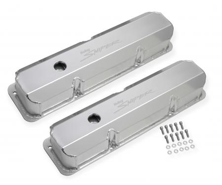 Holly Sniper EFI Valve Cover, Fabricated Aluminum, Ford FE, Tall, Natural Anodized 890001