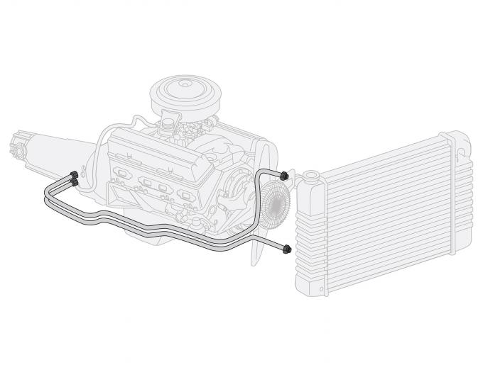 Right Stuff 1969-70 Ford Mustang/Cougar, Pre-Bent OE Steel Transmission Cooler Line ZTC6902