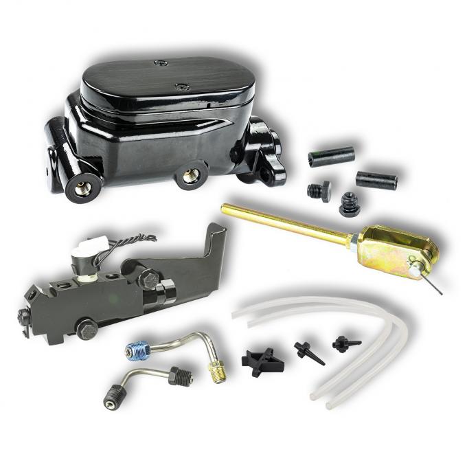 Right Stuff Black Master and Valve combination, Disc/Drum, W/ Chevy bolt Pattern B5671