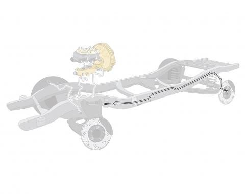 Right Stuff 1967 Ford Mustang, Pre-Bent Stainless Steel Front To Rear Brake Line ZIN6701S