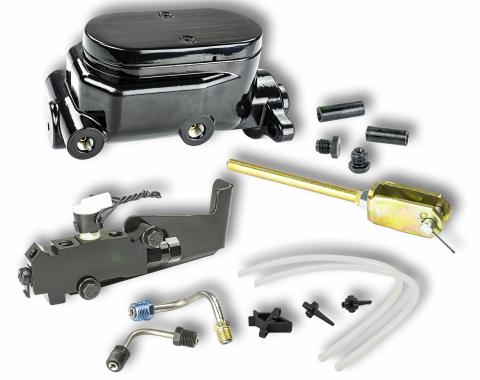 Right Stuff Black Master and Valve combination, Disc/Drum, W/ Chevy bolt Pattern B5671