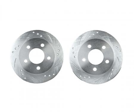 Right Stuff 1994-04 Mustang GT W/Base Rotors, Drill & Slotted Rear Disc Brake Rotor/ Pair BR96ZDC