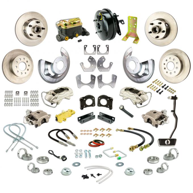 Right Stuff 67-69 Ford Mustang 4 Wheel Pwr Disc Brake Conv w Large 9" Requires V8+Auto Trans ZDC6748