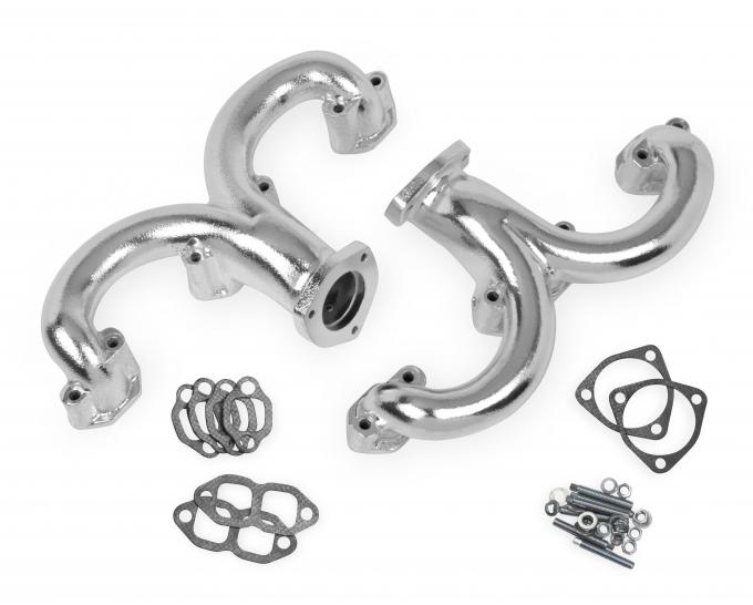 FlowTech Rams Horn Exhaust Manifolds, Chrome 11704-2FLT