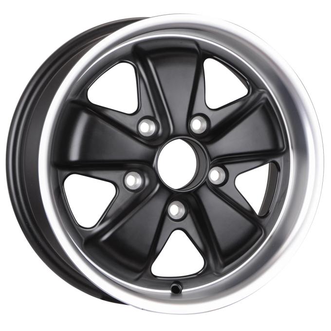 Maxilite 16x8 Porsche Fuchs Style Wheel Black / DC lip 5x130mm bp 314010