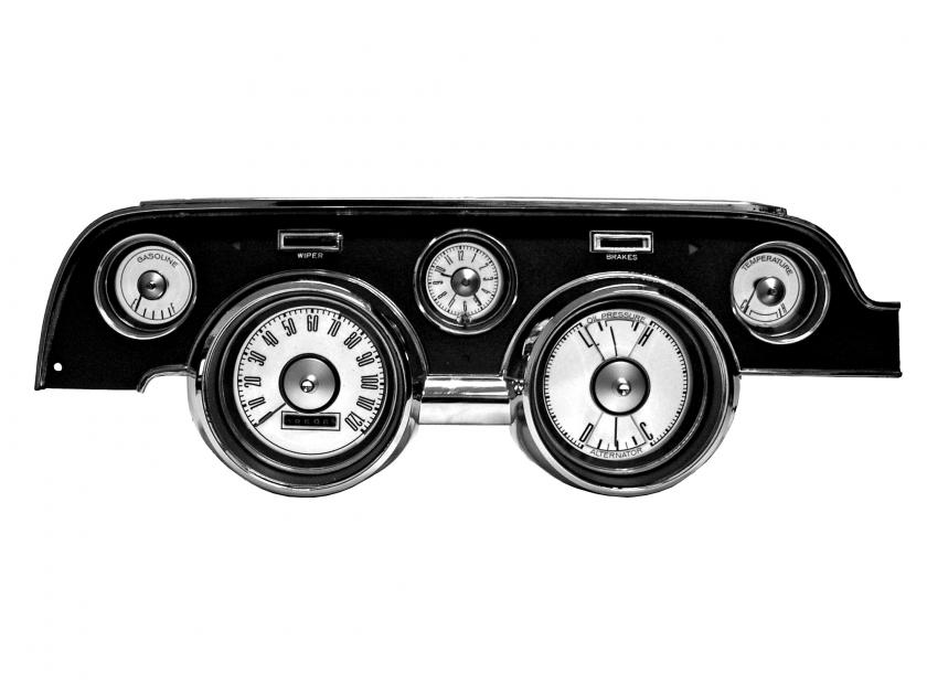 Scott Drake 1967-1968 Ford Mustang 67-68 White Face Gauge Appliques (11