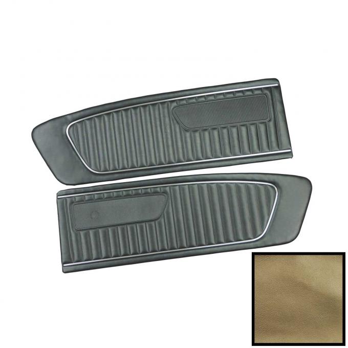 PUI Interiors 1967 Ford Mustang Standard Ivy Gold Front Door Panels D672