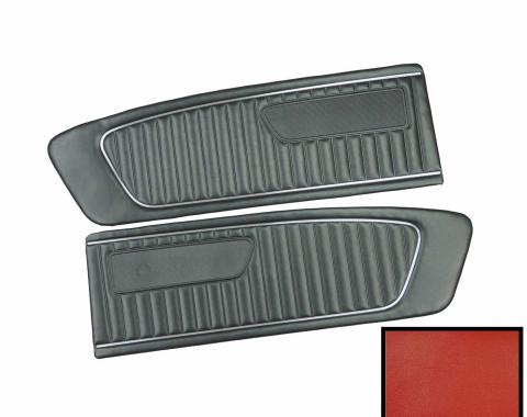 PUI Interiors 1966 Ford Mustang Standard Red Front Door Panels D663