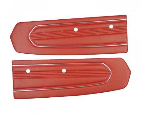 PUI Interiors 1967 Ford Mustang Standard Red Front Door Panels D674