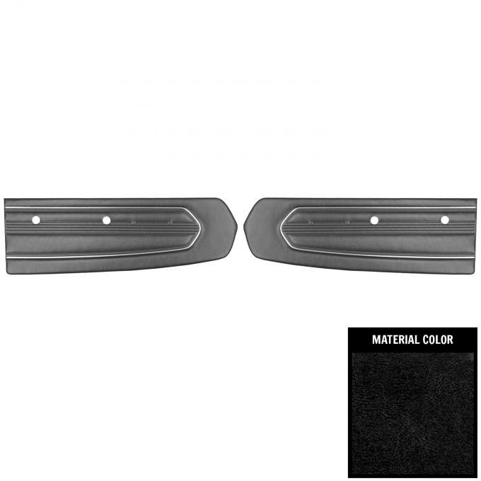 PUI Interiors 1967 Ford Mustang Standard Black Front Door Panels D670