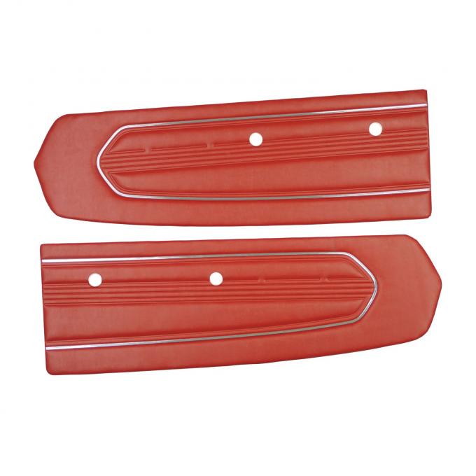 PUI Interiors 1967 Ford Mustang Standard Red Front Door Panels D674