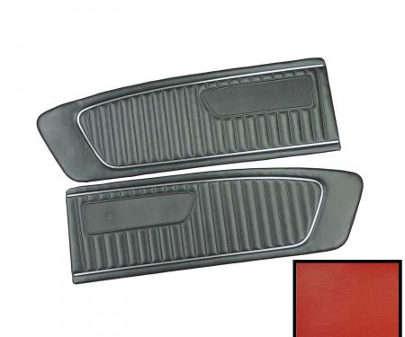 PUI Interiors 1966 Ford Mustang Standard Red Front Door Panels D663